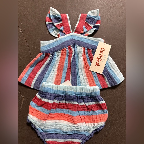 Carter's and Cat n Jack Pink and Blue Matching Sets with Ruffles and Bows - Picture 7 of 7